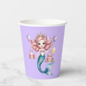 魔法のマーメイドレインボー誕生日ガールパーティー 紙コップ (正面)