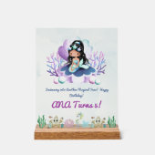 魔法のマーメイド誕生日サイン – アクパーソナライズされたリル アクリルサイン (正面)