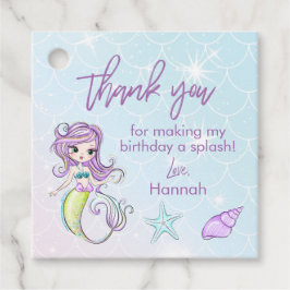 魔法のマーメイド誕生日パーティーサンキューユユーメッセージカード フェイバータグ