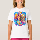 魔法のマーメイド誕生日喜びカスタマイズ、ギフト Tシャツ (正面)