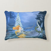 魔法のマーメイド、スワンボート、クリスマスツリーホリデー アクセントクッション (正面)