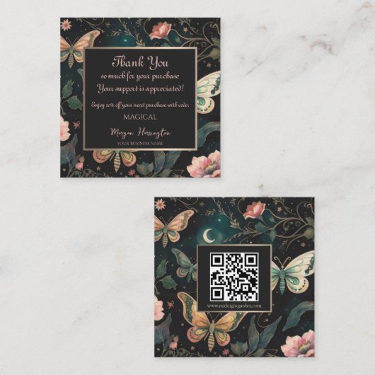 魔法のミッドナイトガーデンありがとう割引カード スクエア名刺 (正面/裏面)