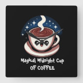 魔法のミッドナイトコーヒーカップ スクエア壁時計 (正面)