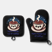 魔法のミッドナイトコーヒーカップ  鍋つかみ&鍋敷きセット (正面)