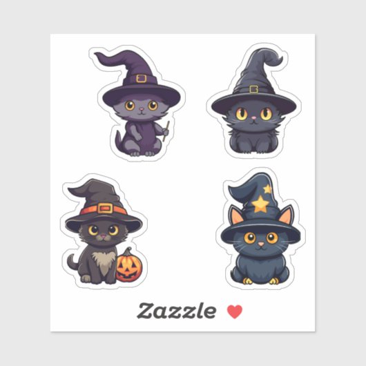 魔法のミュー – Witchy Catスタンプ シール (シート)