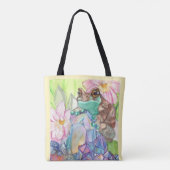 魔法のミルクカエルの水彩画 トートバッグ (裏面)
