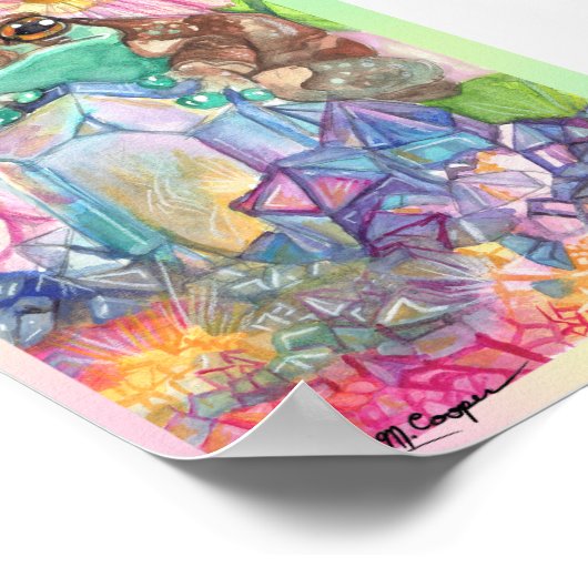 魔法のミルクカエルの水色 ポスター (角)