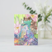 魔法のミルクカエルの水色 ポストカード (スタンド正面)