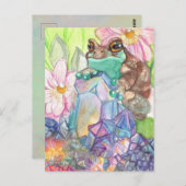 魔法のミルクカエルの水色 ポストカード (正面/裏面)