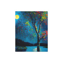 魔法のムーンリバーツリー油絵スタイル