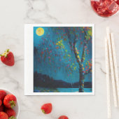 魔法のムーンリバーツリー油絵スタイル スタンダードランチョンナプキン (インサイチュ)