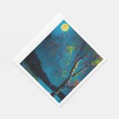 魔法のムーンリバーツリー油絵スタイル スタンダードランチョンナプキン (角)