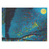 魔法のムーンリバーツリー油絵スタイル テーブルクロス (正面(横))