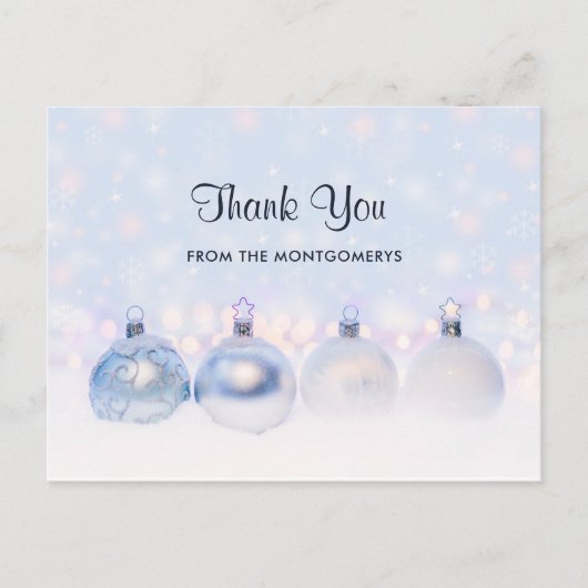 魔法のメタリックなクリスマスボール写真ありがとうございます ポストカード (正面)