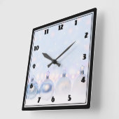 魔法のメタリックなクリスマスボール写真 スクエア壁時計 (傾斜)