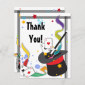 魔法のメッセージカードとのカラフルなしぶきのおもしろい サンキューカード (正面/裏面)