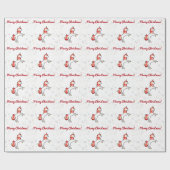 魔法のモダンユニコーン雪の結晶メリークリスマス ラッピングペーパー (フラット)