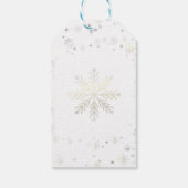 魔法のモダンユニコーン雪片名スクリプトクリスマス ギフトタグ (裏面)