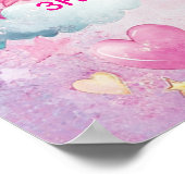 魔法のユニコーンお洒落レインボーバースデーパーティー ポスター (角)