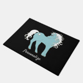 魔法のユニコーンかわいい&星で愛らしい ドアマット (アングル)