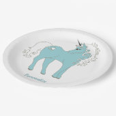 魔法のユニコーンかわいい&星で愛らしい ペーパープレート (アングル)