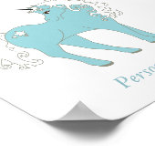 魔法のユニコーンかわいい&星で愛らしい ポスター (角)