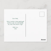 魔法のユニコーンがいる神秘の森の誕生日 ポストカード (裏面)