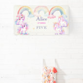 魔法のユニコーンとレインボウ水彩の誕生日 横断幕 (インサイチュ)