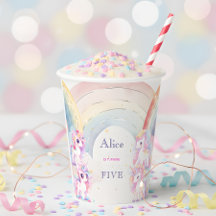 魔法のユニコーンとレインボウ水彩の誕生日