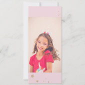 魔法のユニコーンとレインボーの誕生日パーティーの招待 招待状 (裏面)