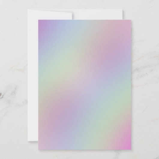 魔法のユニコーンと子供の写真の誕生日パーティー 招待状 (裏面)