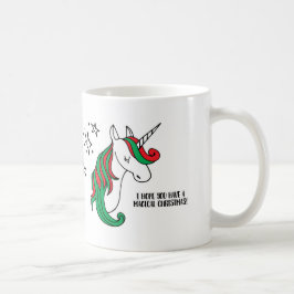 魔法のユニコーンのクリスマス コーヒーマグカップ