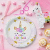 魔法のユニコーンのグリッターは誕生日を主演します ペーパープレート (パーティー)