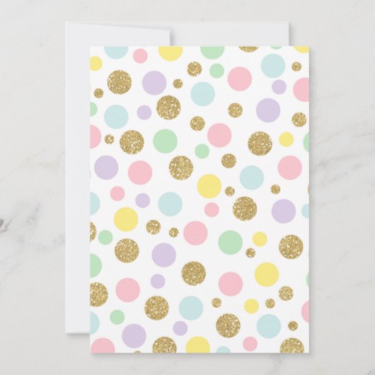 魔法のユニコーンのサンキューカードのピンクの金ゴールドのユニコーン サンキューカード (裏面)