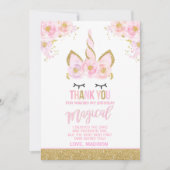 魔法のユニコーンのサンキューカードのユニコーンのパーティー サンキューカード (正面)