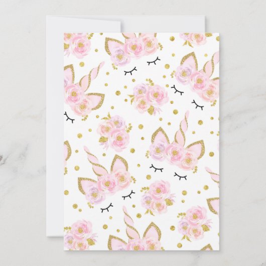 魔法のユニコーンのサンキューカードのユニコーンのパーティー サンキューカード (裏面)