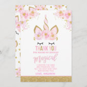 魔法のユニコーンのサンキューカードのユニコーンのパーティー サンキューカード (正面/裏面)