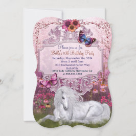 魔法のユニコーンのバースデーパーティ招待状 招待状