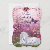 魔法のユニコーンのバースデーパーティ招待状 招待状 (裏面)
