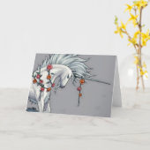魔法のユニコーンのブランクの挨拶状 カード (黄色い花)