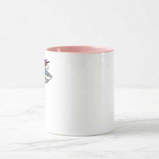 魔法のユニコーンの乗馬の鮫のおもしろいな海 マグカップ (中央)