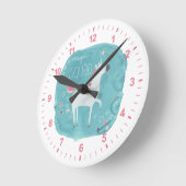 魔法のユニコーンの分隊 ラウンド壁時計 (傾斜)