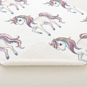 魔法のユニコーンの夢 – お洒落ファンタジーデザイン シェルパブランケット (3/4)