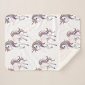 魔法のユニコーンの夢 – お洒落ファンタジーデザイン シェルパブランケット (正面(横))