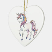 魔法のユニコーンの夢 – お洒落ファンタジーデザイン セラミックオーナメント (左)