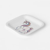 魔法のユニコーンの夢 – お洒落ファンタジーデザイン ペーパープレート (傾斜あり)