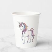 魔法のユニコーンの夢 – お洒落ファンタジーデザイン 紙コップ (裏面)