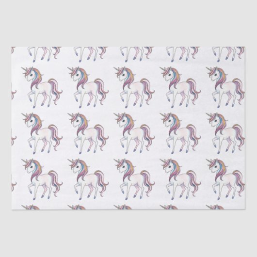 魔法のユニコーンの夢 – お洒落ファンタジーデザイン 薄葉紙 (正面)