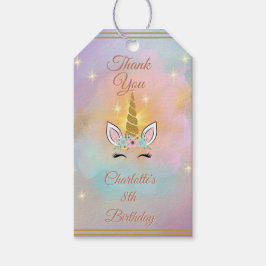 魔法のユニコーンの女の子の誕生日 ギフトタグ
