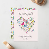 魔法のユニコーンの子供たち バレンタインデー ノートカード (正面/裏面インサイチュ)